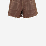 PANTALONI CORTI IN COTONE CON ORLO SFRANGIATO DAM25M04. BROWN DONT @ ME 