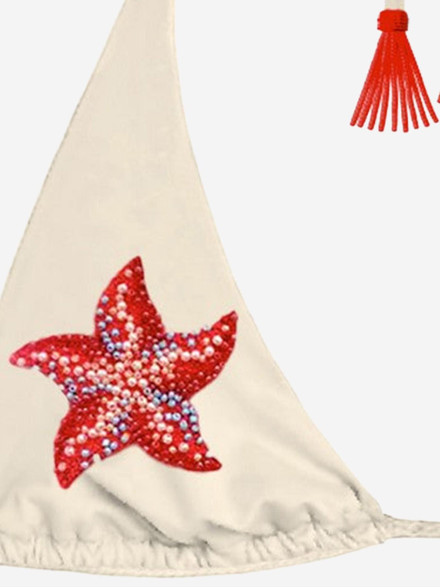 TOP BIKINI GUIANA CON STELLE MARINE IN PERLINE GUIA003 08584L MC2 SAINT BARTH 
