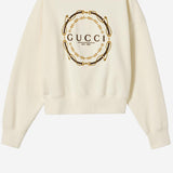 Felpa in jersey di cotone con stampa logo 837931 XJHQV9733 GUCCI 