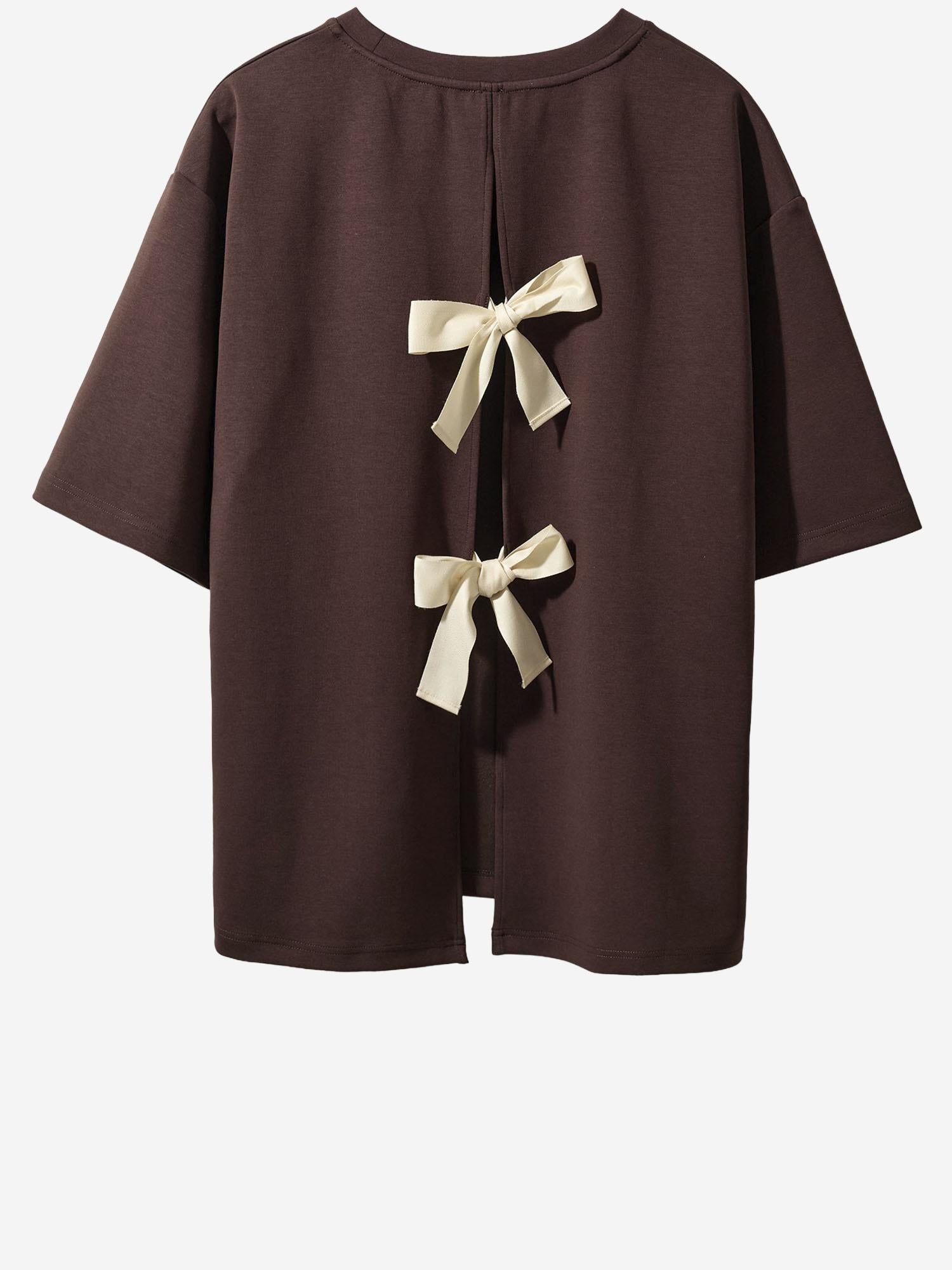 T-SHIRT TG BOW IN MISTO COTONE STRETCH 21721 514 THE.GARMENT 