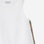 TOP IN COTONE CON FINITURE CHECK 8117437 WHITE BURBERRY KIDS 