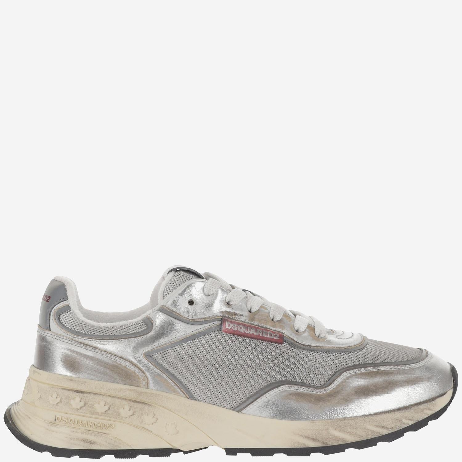 SNEAKERS IN MESH E PELLE CON LOGO SNM0401 347081852137 DSQUARED2 