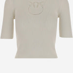 CROP TOP IN SETA E COTONE CON LOGO 102017 A1KWZ05 PINKO 