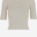 CROP TOP IN SETA E COTONE CON LOGO 102017 A1KWZ05 PINKO 