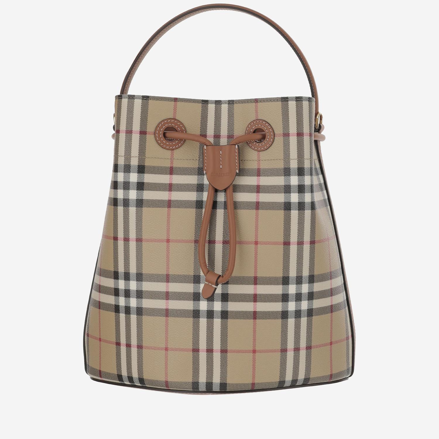 BORSA BUCKET TB CON MOTIVO CHECK 8109795 VNTG CHK/BRIAR BROWN BURBERRY 