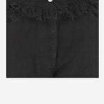 PANTALONI DI COTONE SFRANGIATI 13G876 NERO SALVATORE FERRAGAMO 