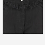 PANTALONI DI COTONE SFRANGIATI 13G876 NERO SALVATORE FERRAGAMO 