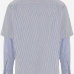 CAMICIA IN COTONE A RIGHE CON MANICHE DOPPIE HQB007 1 HOMME 