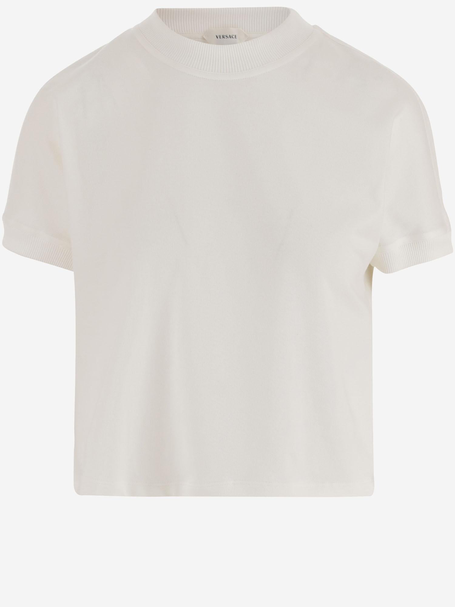 T-SHIRT IN COTONE STRETCH IN LOGO 1023694 1A178881W000 VERSACE 