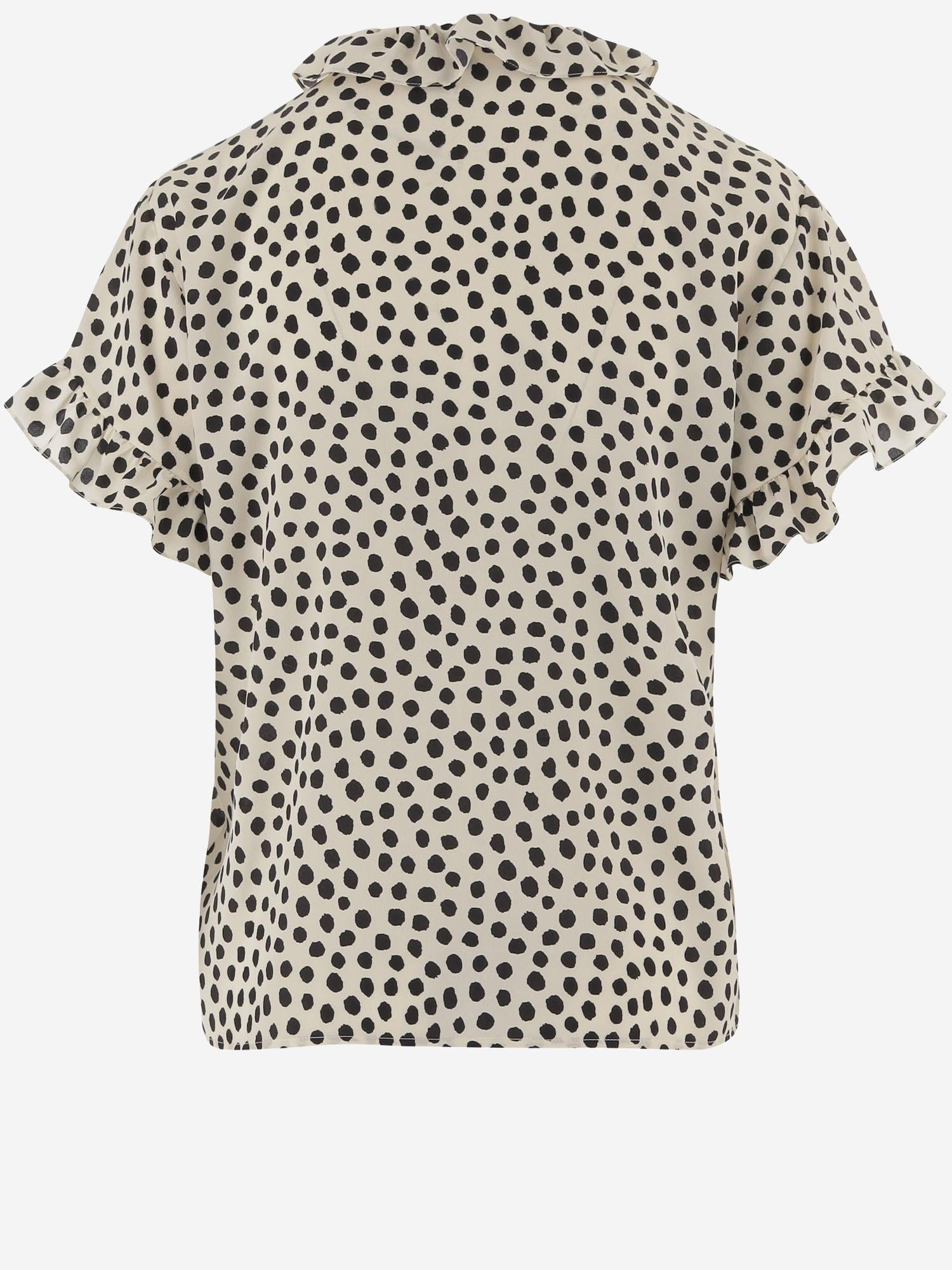 TOP CON VOLANT A MANICHE CORTE IN CRÊPE DE CHINE CH26SHT33306 94Q CHLOE 