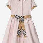 ABITO IN COTONE CON DETTAGLI A CHECK 8117379 ICEPINK BURBERRY KIDS 