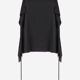 TOP IN SETA CON DRAPPEGGIO 10854W4414 BLK THE ROW 