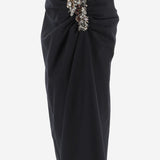 GONNA IN LANA CON DRAPPEGGIO E APPLICAZIONE DECORATIVA 010880 2193509 DRIES VAN NOTEN 