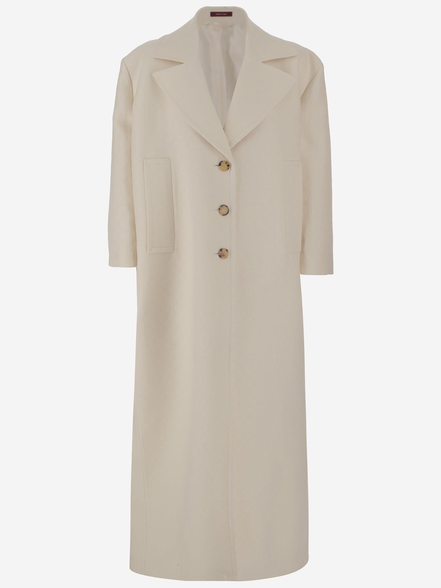 Cappotto monopetto in crêpe di seta e lana GG 828240 Z7APD9854 GUCCI 