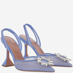 Begum Slingback in mesh BEGUMMESHSLING 95BABYBLUEMESH AMINA MUADDI 