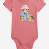 BODY IN COTONE CON POLO BEAR 310A12817001 DESERT ROSE POLO RALPH LAUREN KIDS 