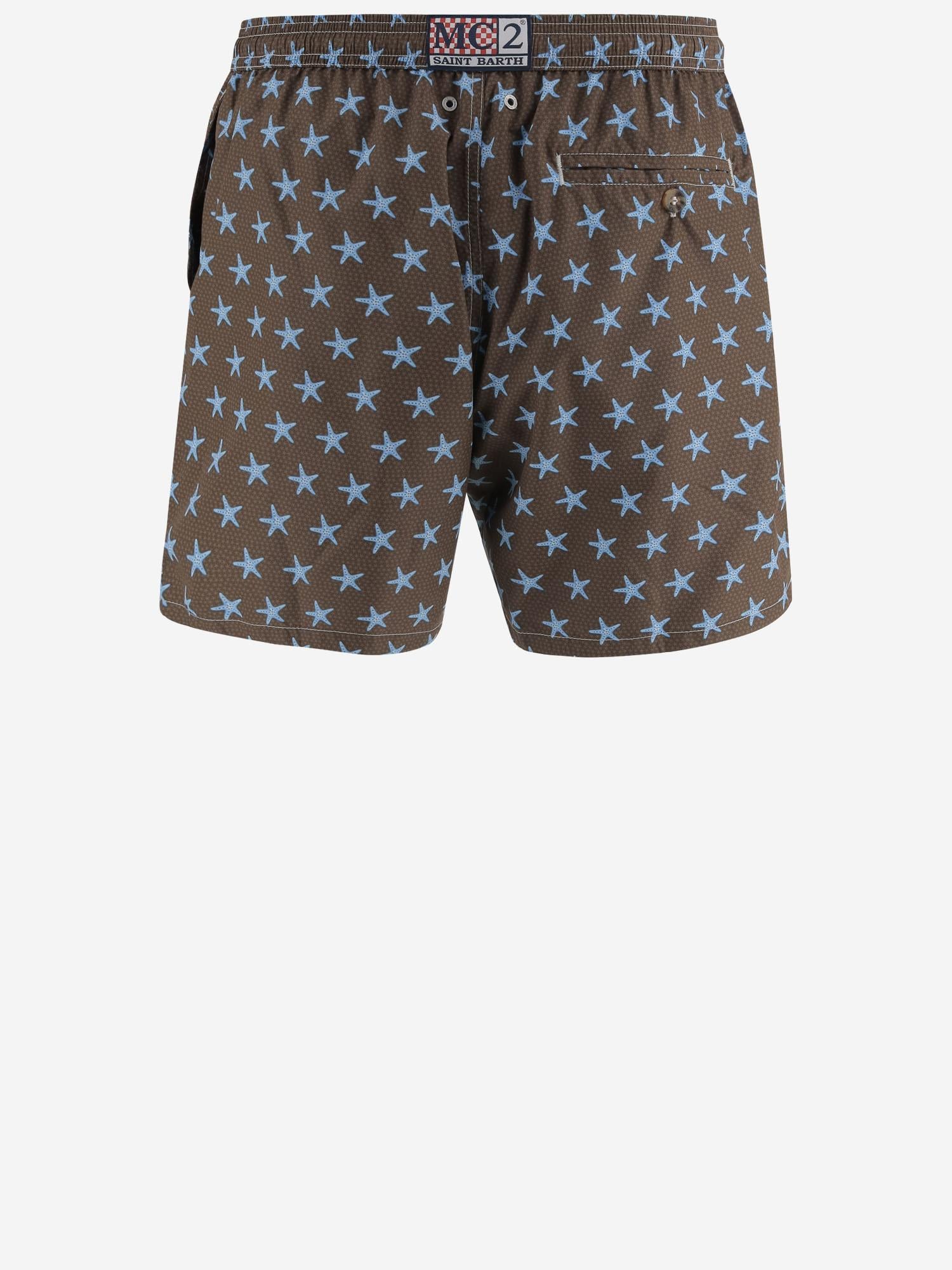 SHORTS DA BAGNO IN NYLON CON MOTIVO FANTASIA LIG0003 07742L MC2 SAINT BARTH 