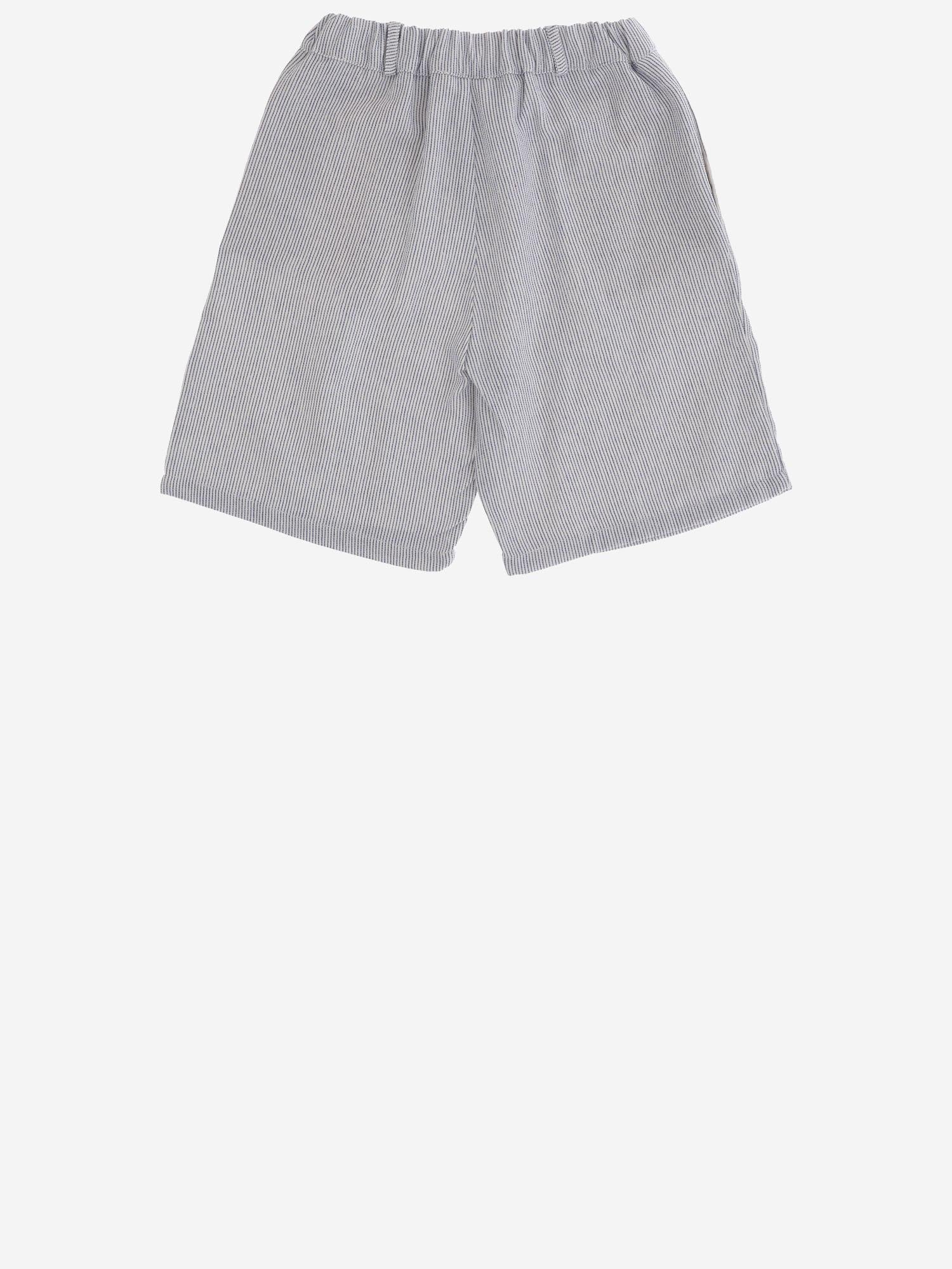 PANTALONI CORTI IN MISTO COTONE A RIGHE 24618064 123 BABE & TESS KIDS 