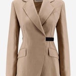 GIACCA IN LINO CON CINTURA A CONTRASTO MXSFIONDA 003 MAX MARA 