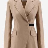 GIACCA IN LINO CON CINTURA A CONTRASTO MXSFIONDA 003 MAX MARA 