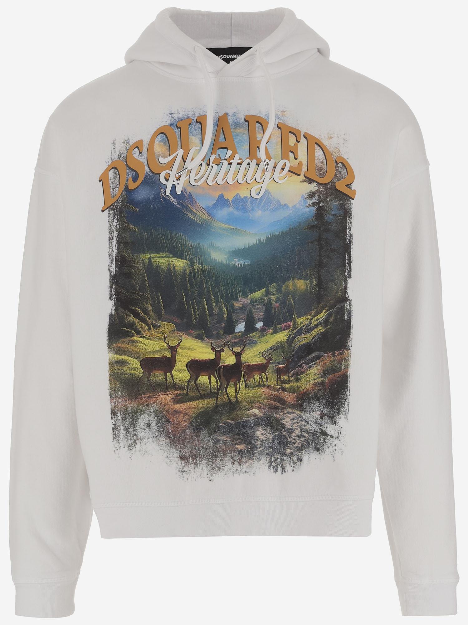 FELPA IN COTONE CON STAMPA S74GU0899 S25516100 DSQUARED2 