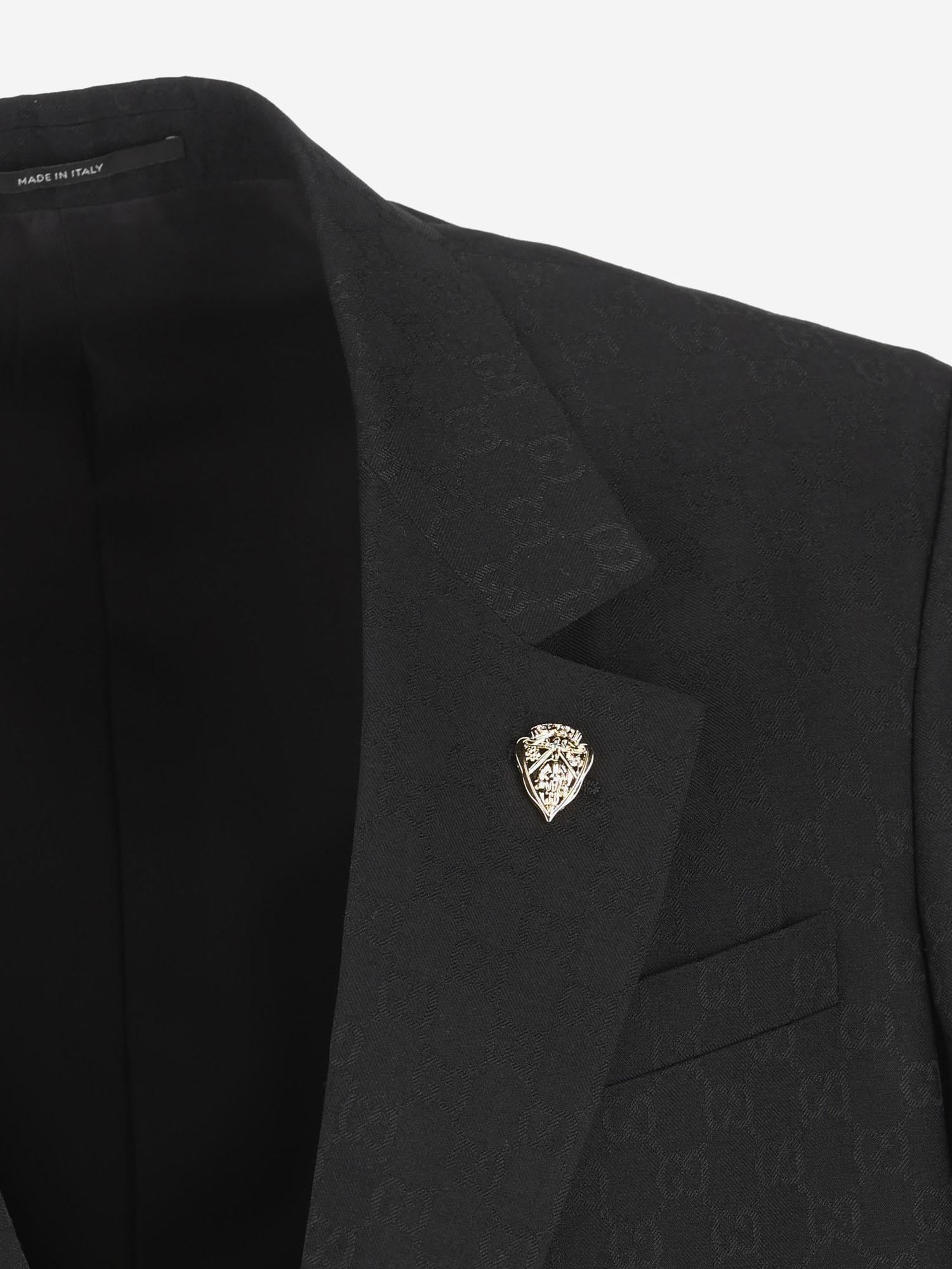 GIACCA IN MISTO LANA CON MOTIVO GG 864110 ZAUP11000 GUCCI 