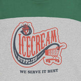FELPA IN COTONE CON LOGO IC25338 GREENHEATHERGREY ICECREAM 
