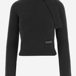 MAGLIONE CON COLLO A SCIARPA IN LANA E CASHMERE KN2638041 999B PATOU 