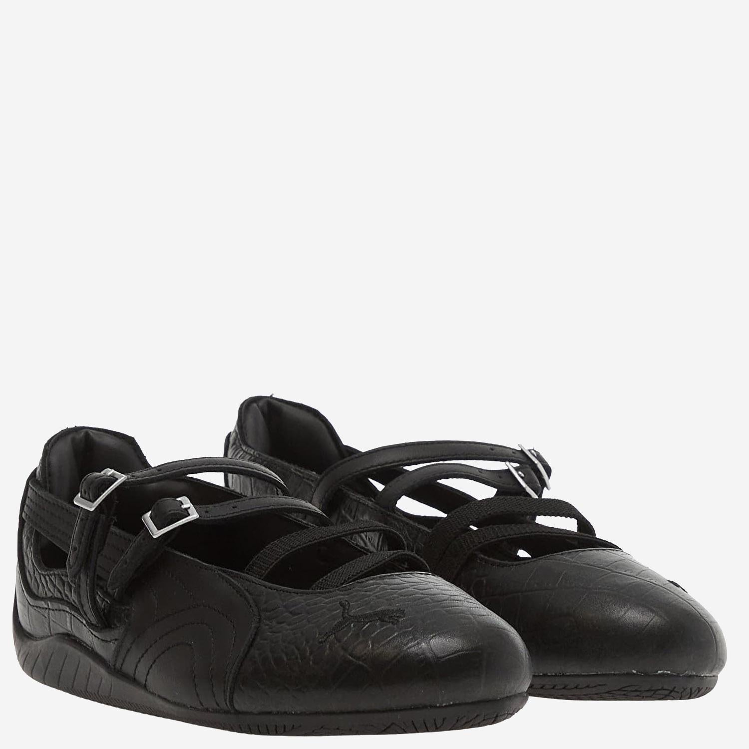 BALLERINE SPEEDACAT IN PELLE 40532701 BLACKCOOLDARKGRAY PUMA 