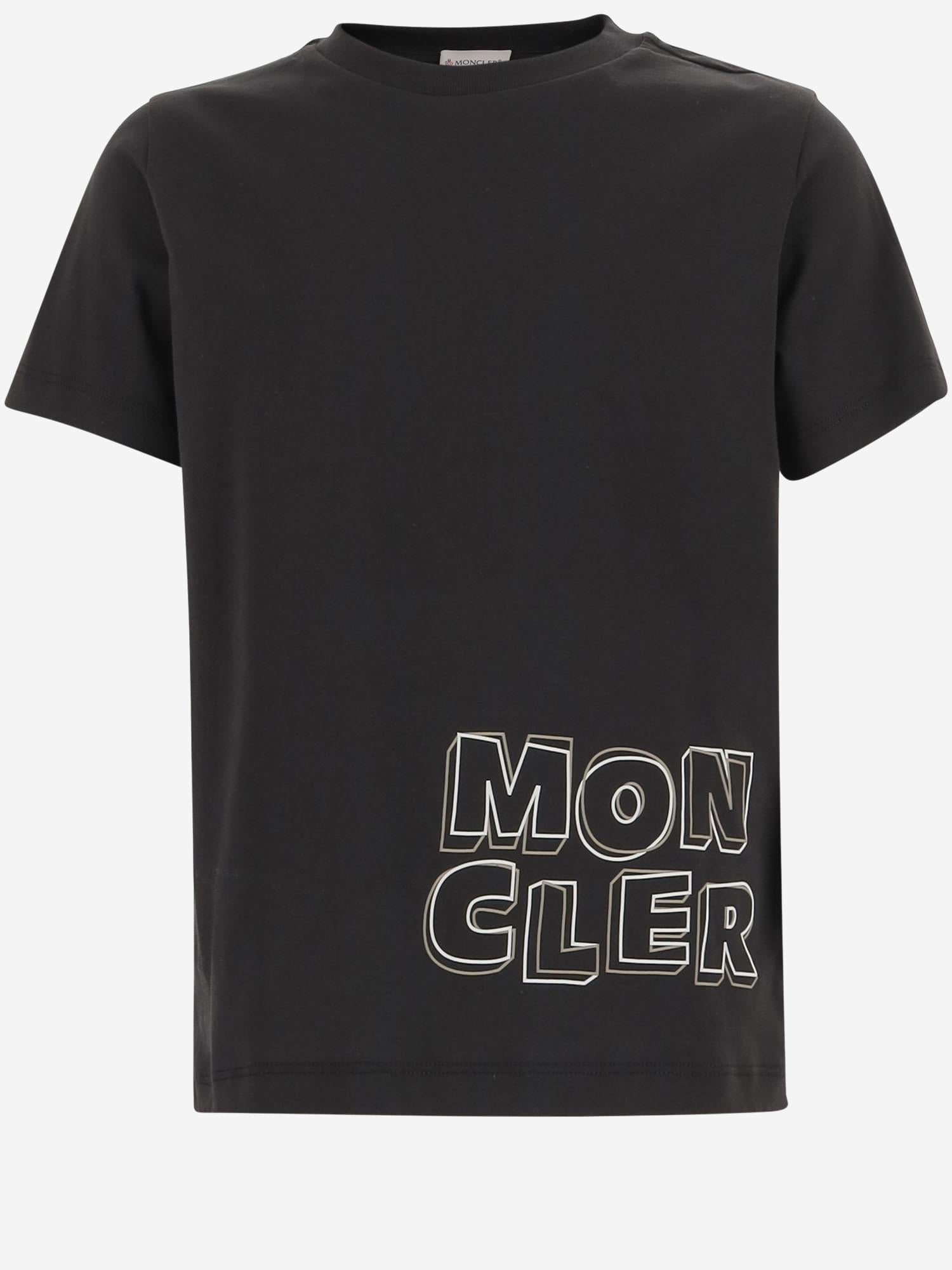 T-SHIRT IN COTONE CON LOGO 8C0000689AFV 999 MONCLER ENFANTS 