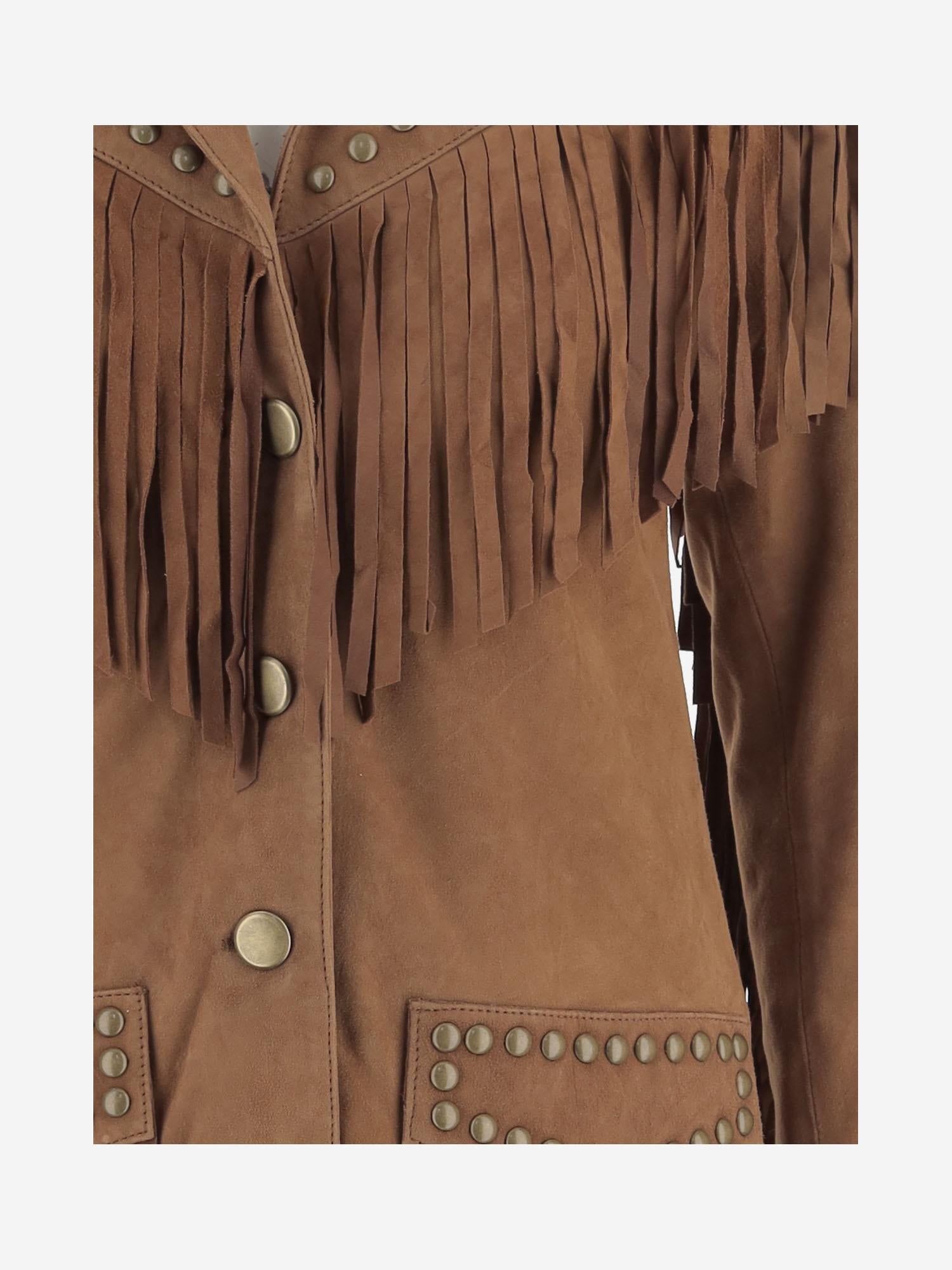 Giacca con frange in pelle scamosciata UN20 RSC375 UNCOMMON 