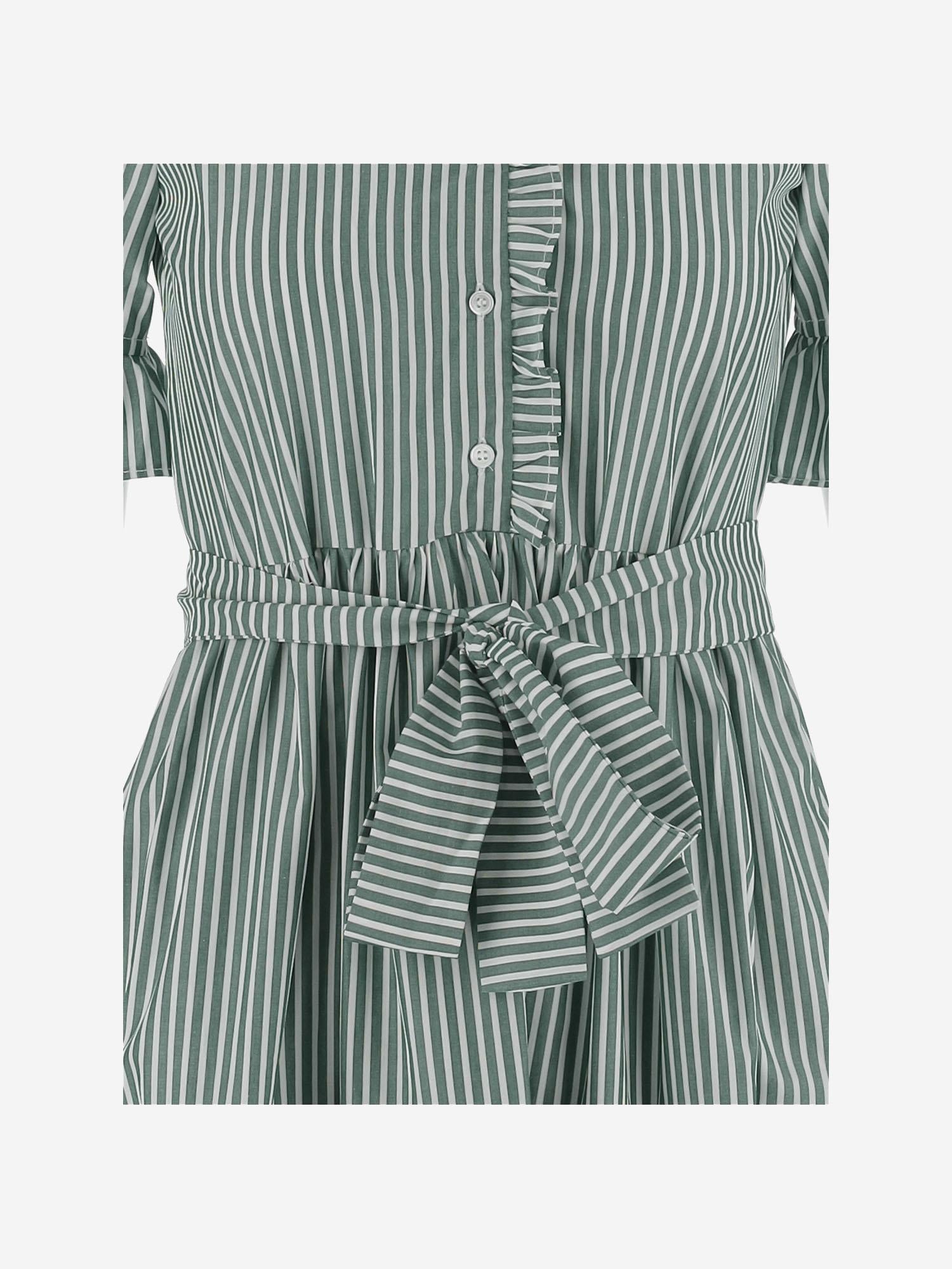 ABITO IN COTONE A RIGHE CON COLLO ARRICCIATO 4394 48510132 F.IT 