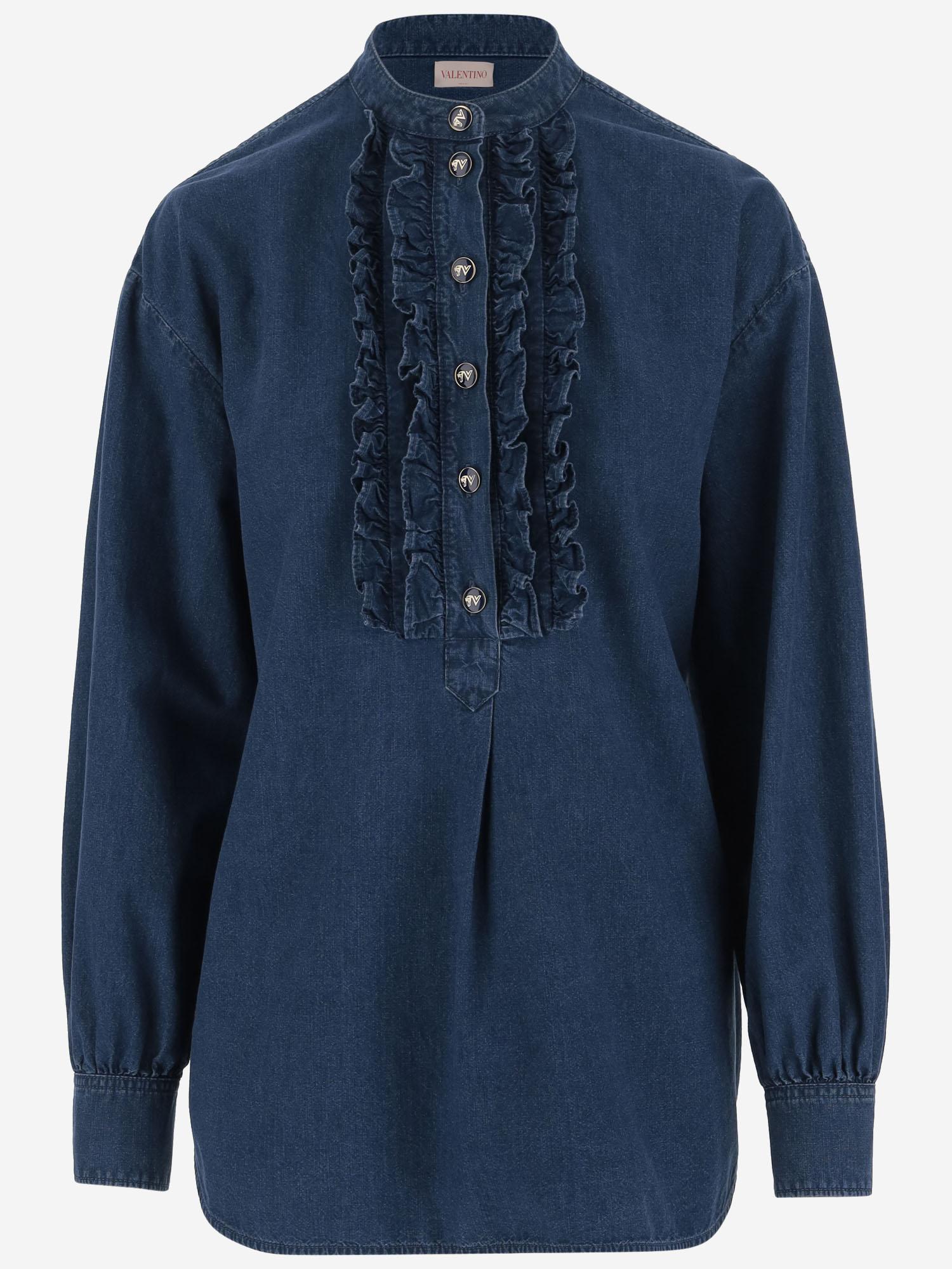 CAMICIA IN DENIM DI COTONE 6B3DB02Z94B 558 VALENTINO 