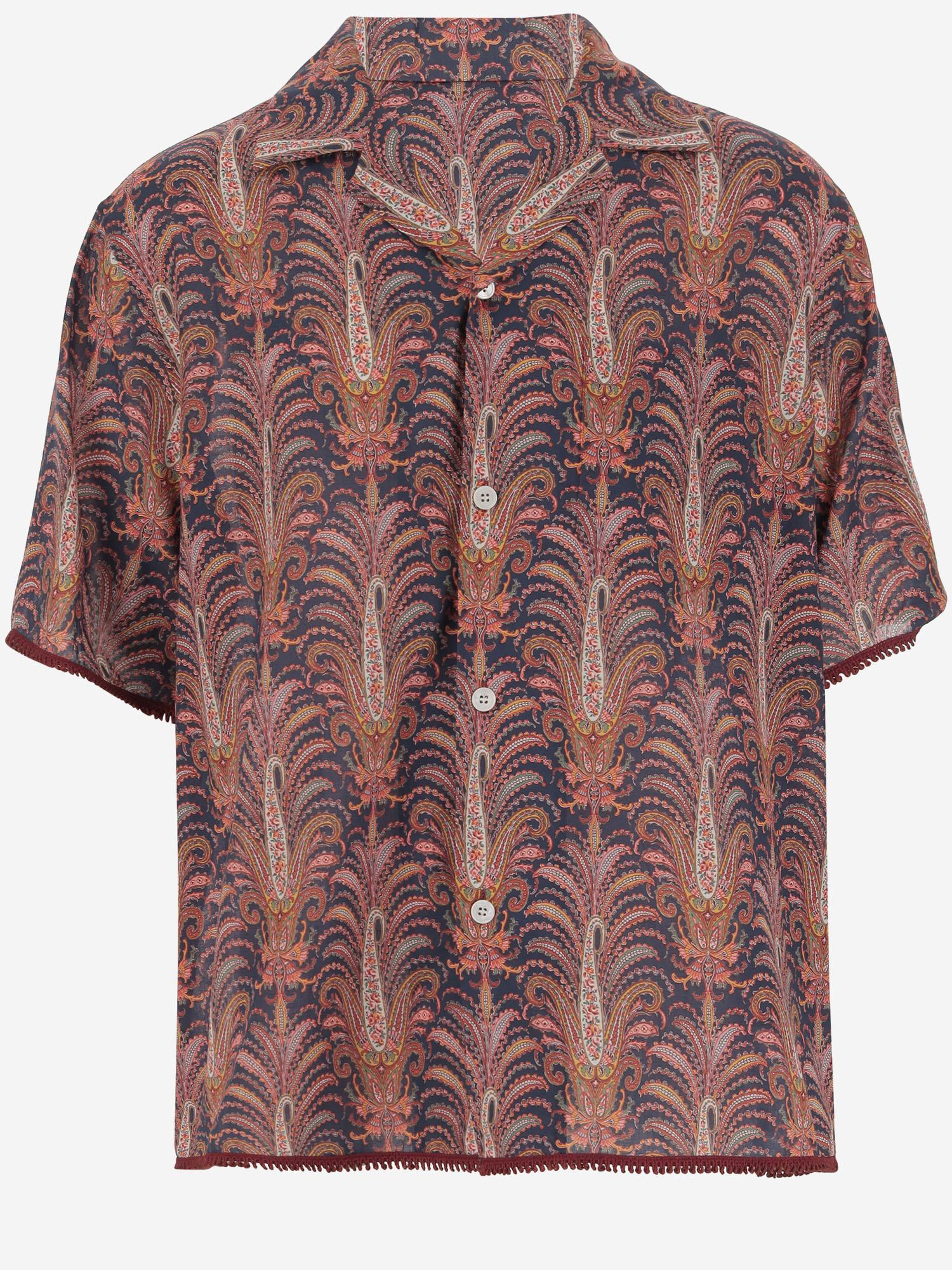 Camicia in cotone con stampa grafica 6V0AA111ATM BC1 VALENTINO 