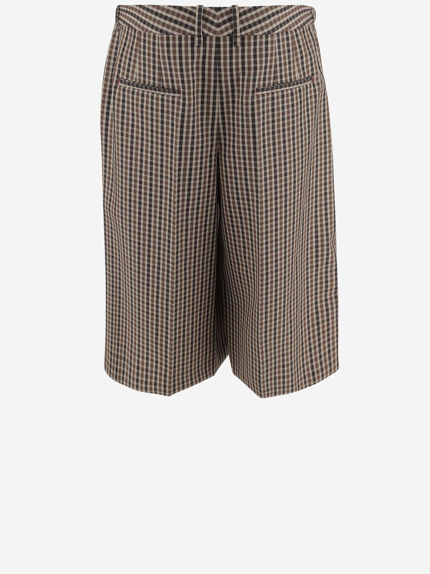 PANTALONI CORTI IN LANA CON MOTIVO QUADRI J02KA0353 J40271242 JIL SANDER 