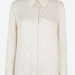 CAMICIA IN SETA CON MOTIVO FF FS8140 AJ0ZF1M2A FENDI 