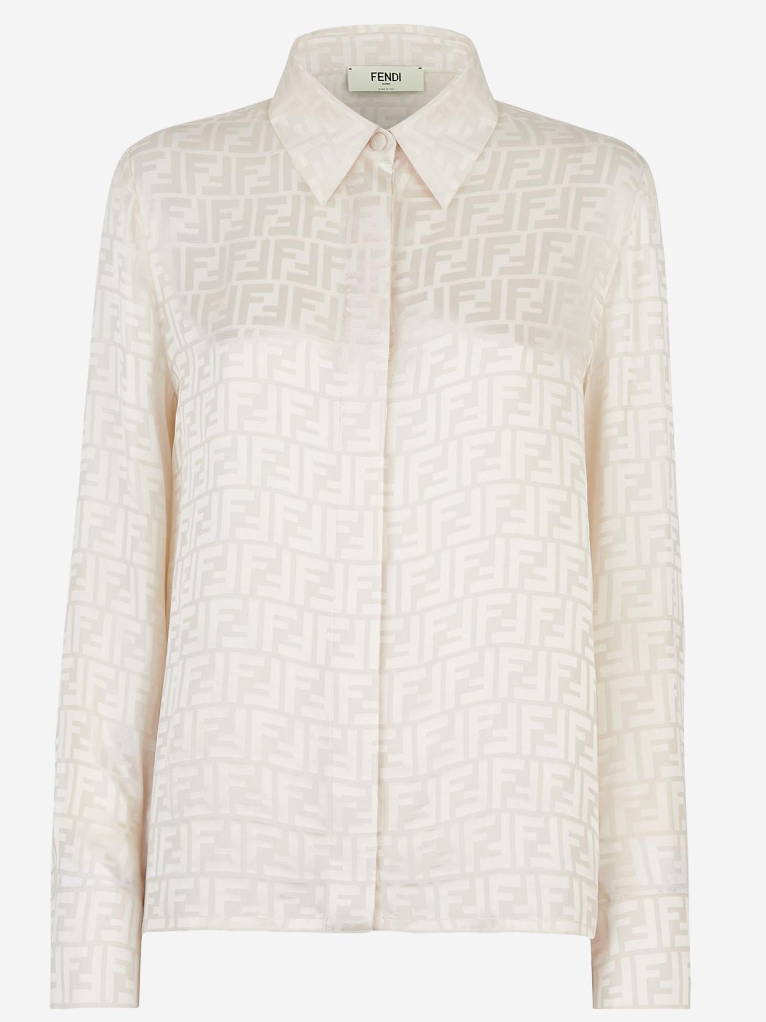 CAMICIA IN SETA CON MOTIVO FF FS8140 AJ0ZF1M2A FENDI 