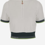 TOP HIPPIE TENNIS IN MISTO COTONE STRETCH WS25JTP354 01 CASABLANCA 