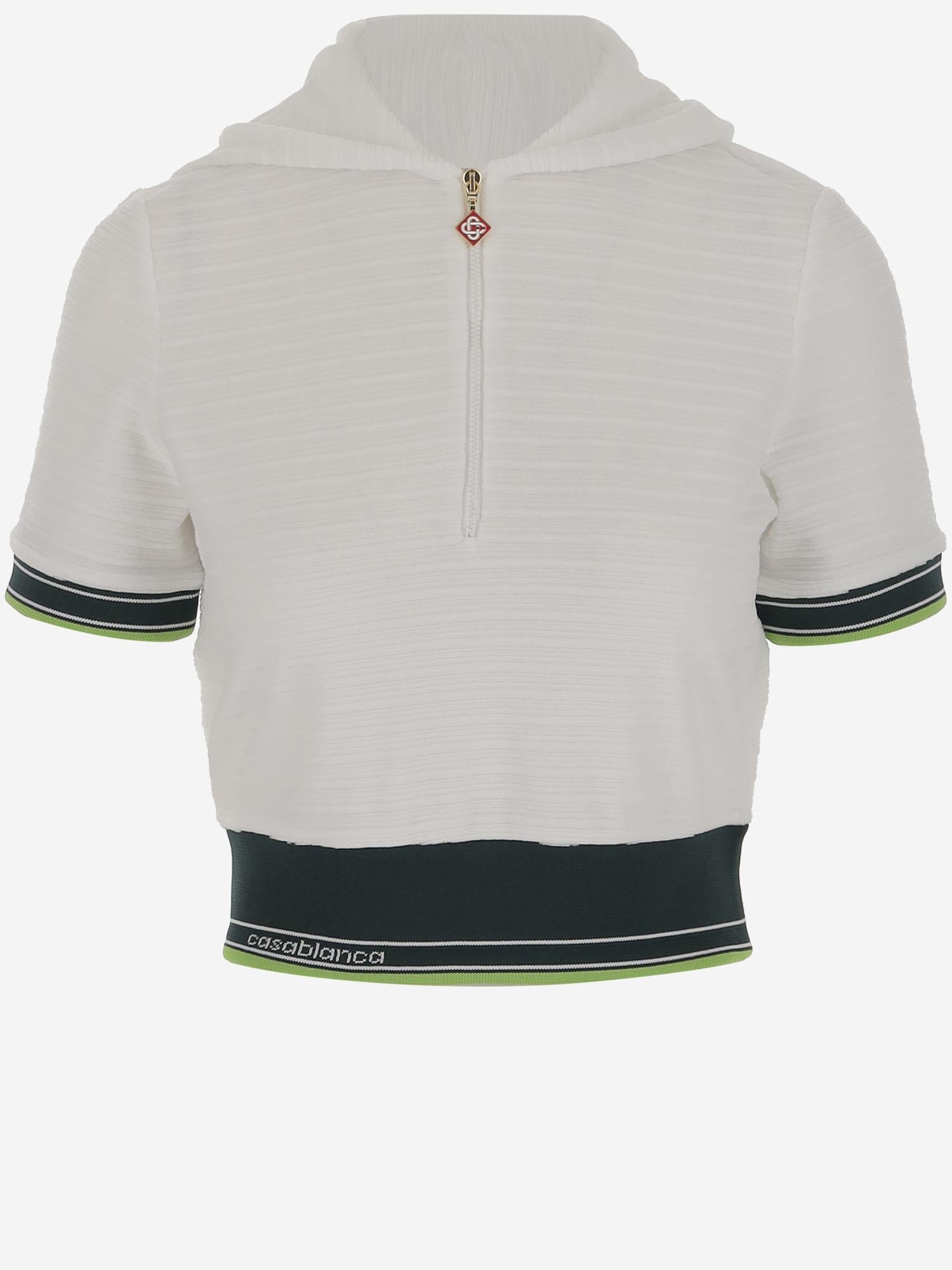 TOP HIPPIE TENNIS IN MISTO COTONE STRETCH WS25JTP354 01 CASABLANCA 