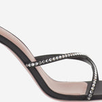 Sandali Sally in raso SALLYSLIPPER 95BLACKWHITE AMINA MUADDI 
