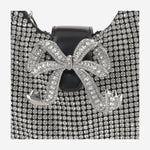 BORSA MEZZALUNA CON CRISTALLI SS24314SIL SILVER SELF PORTRAIT 