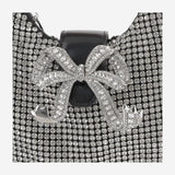 BORSA MEZZALUNA CON CRISTALLI SS24314SIL SILVER SELF PORTRAIT 