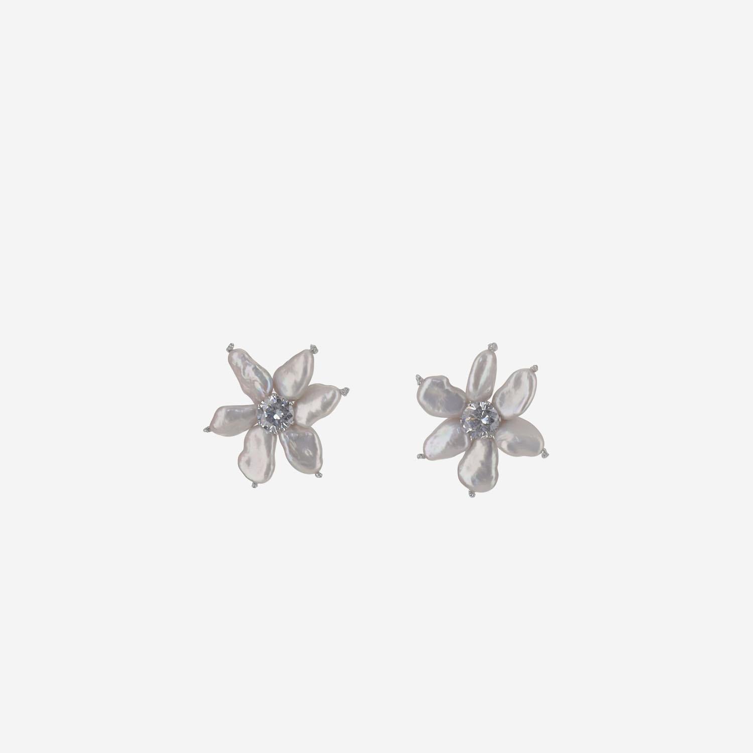 oRECCHINI FIORE FFIORE WHITEROSEGRIGIO MELA 