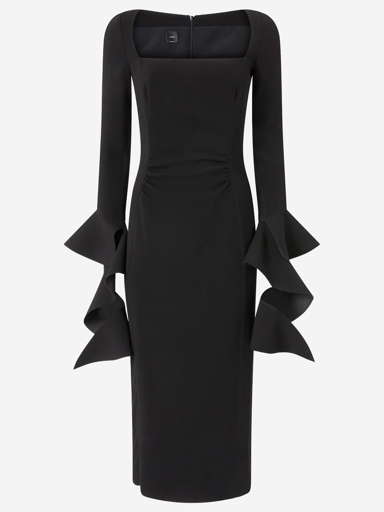 ABITO IN VISCOSA STRETCH CON VOLANT 105736 A2Q2Z99 PINKO 