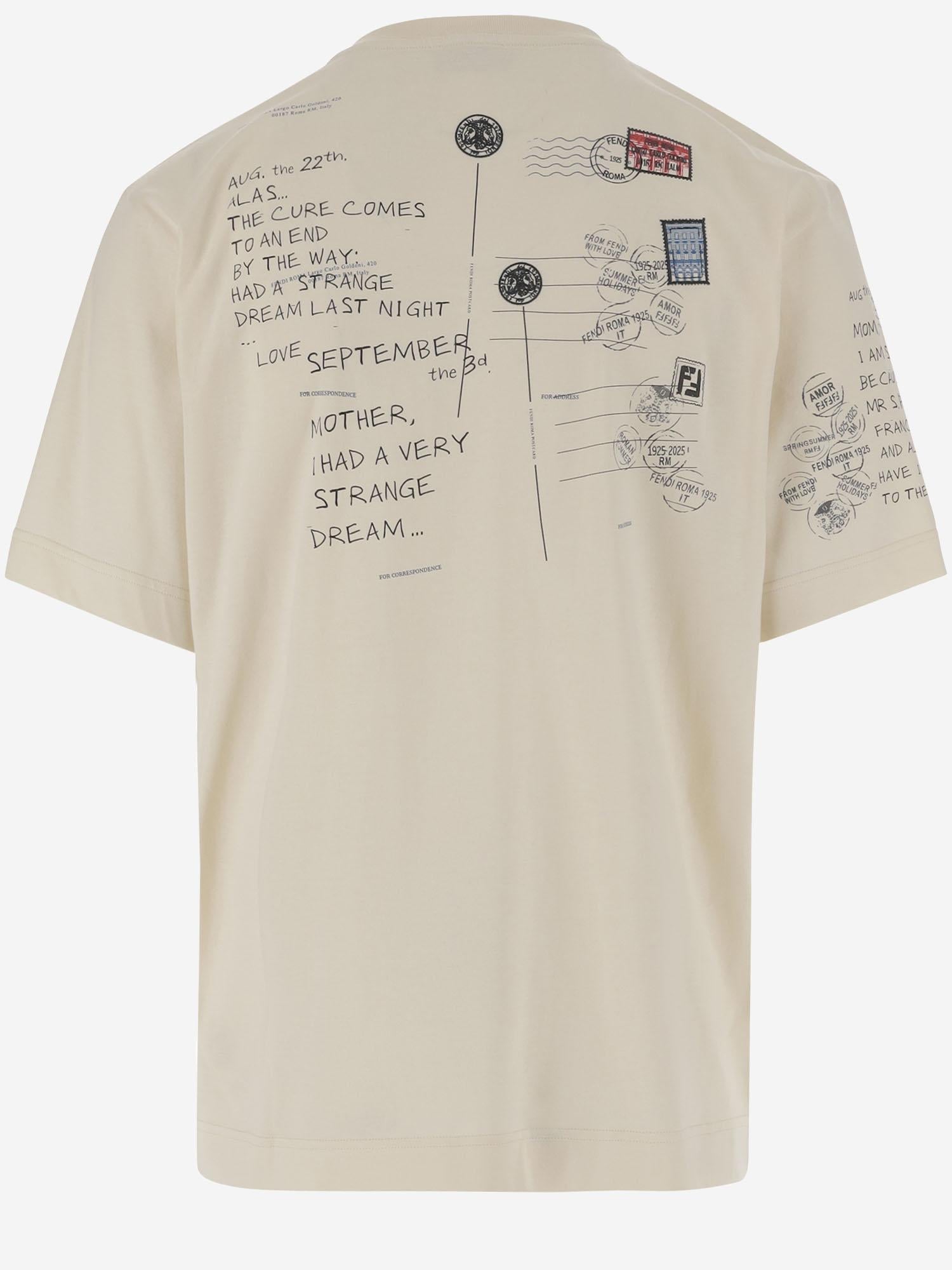 T-SHIRT IN COTONE CON STAMPA FY0936 AV0GF1P2N FENDI 