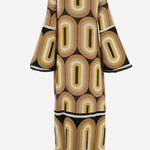 ABITO LUNGO IN LINO CON STAMPA GEOMETRICA CASILDA YELLOW PHILIPPA 1970 