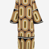 ABITO LUNGO IN LINO CON STAMPA GEOMETRICA CASILDA YELLOW PHILIPPA 1970 