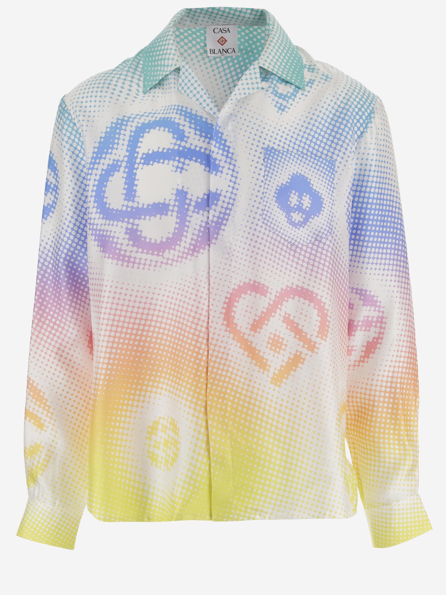 CAMICIA IN SETA CON STAMPA GRAFICA MSP26SH006 03 CASABLANCA 