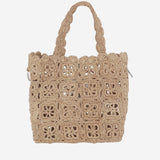 BORSA IN RAFIA CON MOTIVO QUADRATI E PON PON S06GBAW00012 006 BONPOINT KIDS 