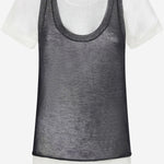 T-shirt in misto cotone con design layered 105152 A2LSZZ2 PINKO 